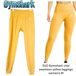 Gymshark Women's Vital Rise Seamless Contour Leggings  Yellow Activewear M